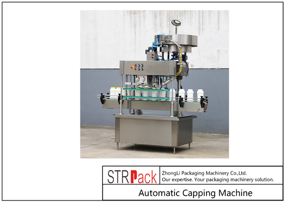 PLC স্বয়ংক্রিয় প্লাস্টিক জার ক্যাপিং মেশিন 2.5kw 50HZ 60HZ