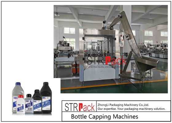 ক্ষমতা 6000BPH রোটারি বোতল ক্যাপার সরঞ্জাম 3kw 80mm উচ্চতা