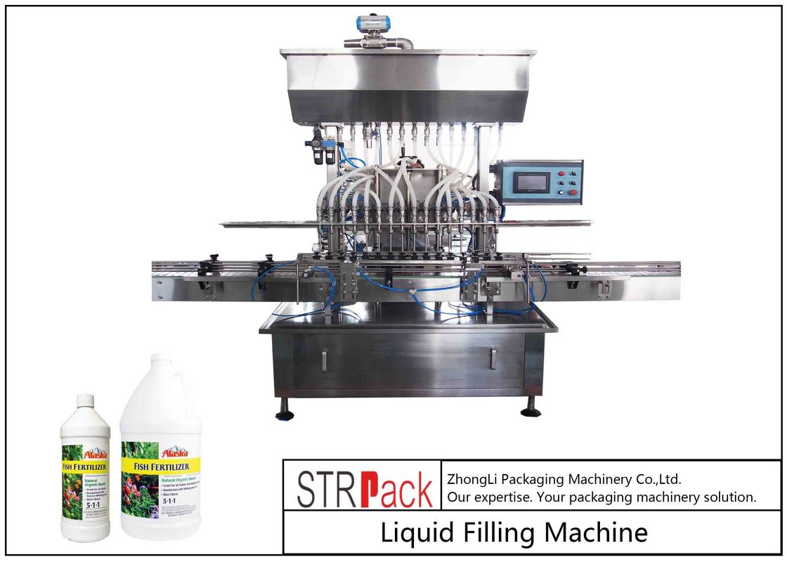 5000 B/H অটো লিকুইড কেমিক্যাল ফিলিং মেশিন 0.5 - 5L সারের জন্য উচ্চ দক্ষতা